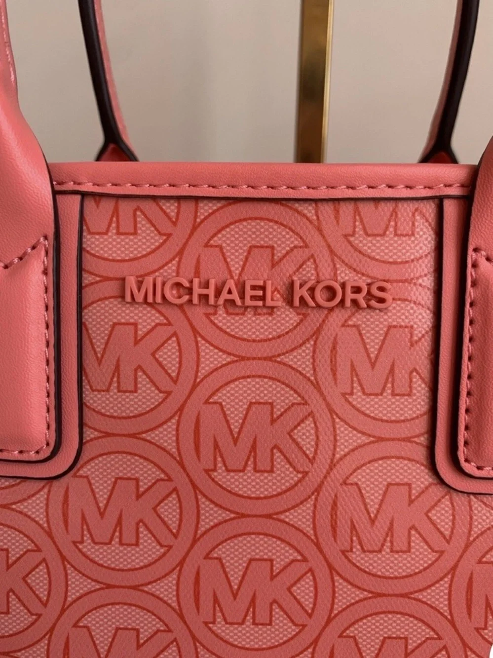 Michael Kors Coral Pink small Jodie Logo Tote Bag - Picture 2 of 4
